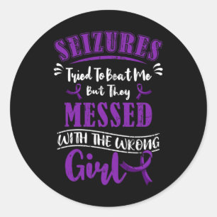 Epilepsy Warrior Epileptic Girl Seizure Disorder A Classic Round Sticker