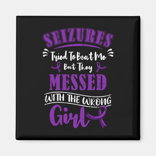 Epilepsy Warrior Epileptic Girl Seizure Disorder A Magnet (Front)