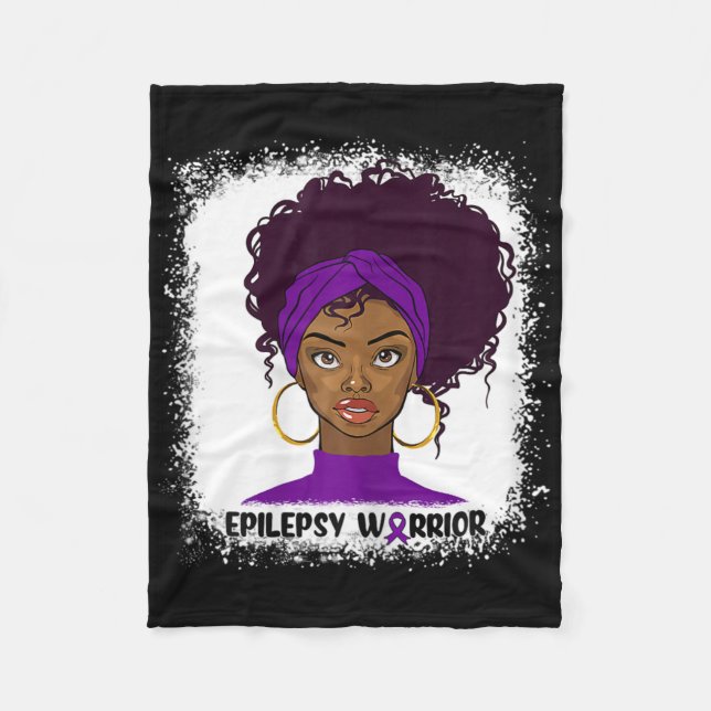 Epilepsy Warrior Fighter Support Epilepsy Awarenes Fleece Blanket (Front)