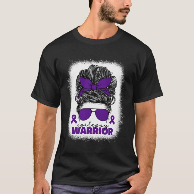 Epilepsy Warrior For Women Mom Purple Epilepsy Awa T-Shirt (Front)
