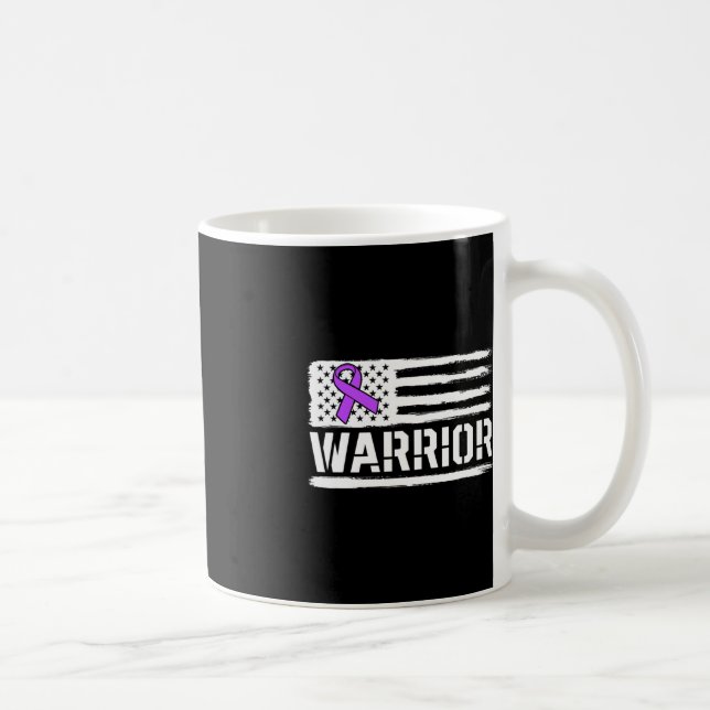 Epilepsy Warrior Gift Purple American Flag Awarene Coffee Mug (Right)