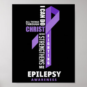 Epilepsy Warrior God Jesus Christ Epilepsy Awarene Poster