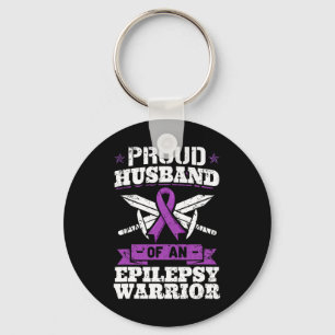 Epilepsy Warrior Husband Epileptic Seizure Disorde Key Ring