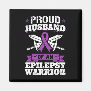 Epilepsy Warrior Husband Epileptic Seizure Disorde Magnet