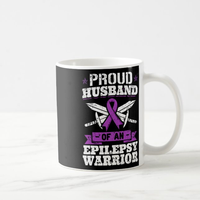 Epilepsy Warrior Husbynd Epileptic Seizure Disorde Coffee Mug (Right)