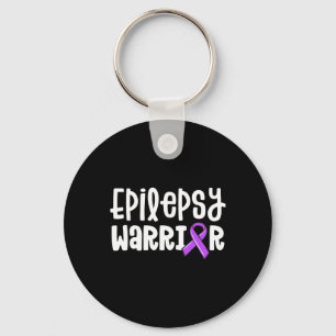 Epilepsy Warrior Kids Purple Ribbon Awareness Wome Key Ring