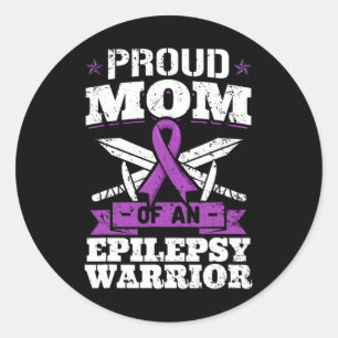 Epilepsy Warrior Mum Epileptic Seizure Disorder Ad Classic Round Sticker