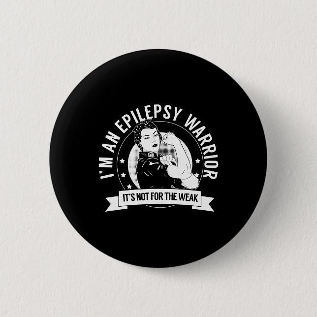 Epilepsy Warrior Nftw - Epilepsy Awareness  6 Cm Round Badge (Front)