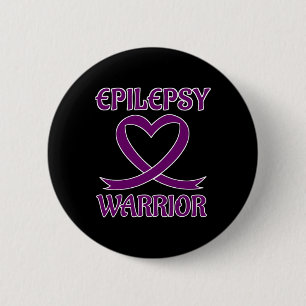 Epilepsy Warrior Purple Heart Ribbon Awareness  6 Cm Round Badge