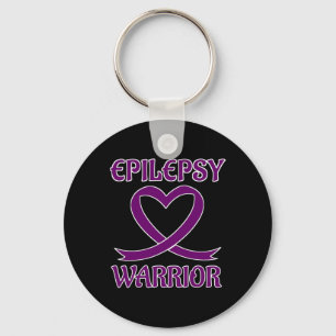 Epilepsy Warrior Purple Heart Ribbon Awareness  Key Ring
