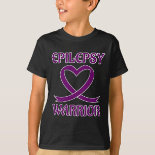 Epilepsy Warrior Purple Heart Ribbon Awareness T-Shirt