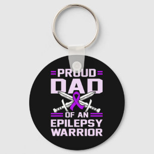 Epilepsy Warrior Purple Ribbon Awareness Month Gra Key Ring