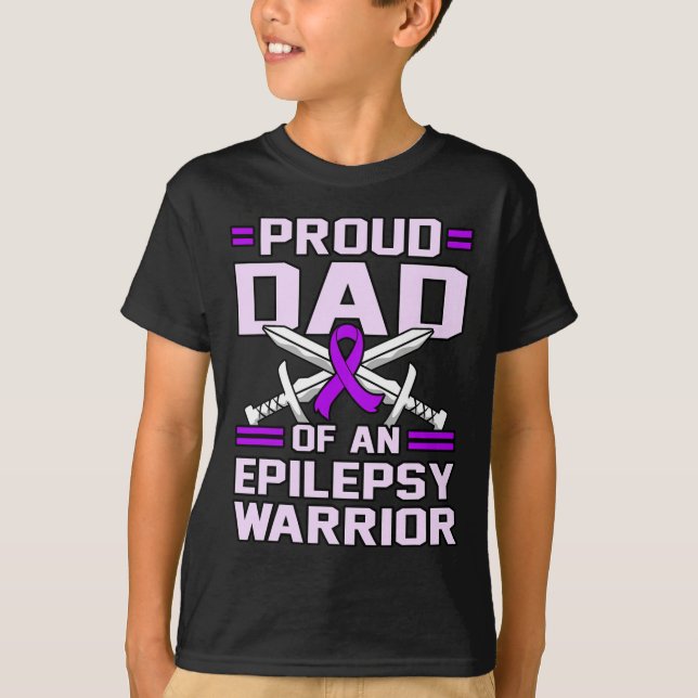 Epilepsy Warrior Purple Ribbon Awareness Month Gra T-Shirt (Front)