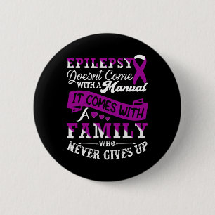 Epilepsy Warrior Purple Ribbon Epilepsy Awareness 6 Cm Round Badge