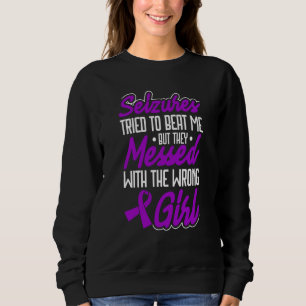 Epilepsy Warrior Purple Ribbon  Epilepsy Awareness Sweatshirt