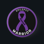 Epilepsy Warrior Ribbon Black Button<br><div class="desc">Epilepsy Warrior Ribbon Black Button for awareness and support for people with epilepsy.</div>