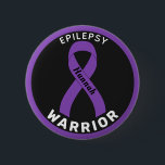 Epilepsy Warrior Ribbon Black Button<br><div class="desc">Epilepsy Warrior Ribbon Black Button for awareness and support for people with epilepsy.</div>