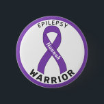 Epilepsy Warrior Ribbon White Button<br><div class="desc">Epilepsy Warrior Ribbon White Button for awareness and support for people with epilepsy.</div>