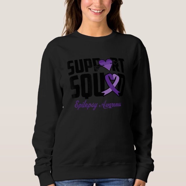 Epilepsy Warrior Support Purple Ribbon Epilepsy Aw Sweatshirt (Front)