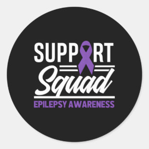 Epilepsy Warrior Support Squad Support Epilepsy Aw Classic Round Sticker