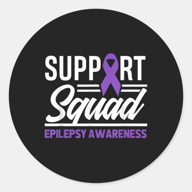 Epilepsy Warrior Support Squad Support Epilepsy Aw Classic Round Sticker (Front)