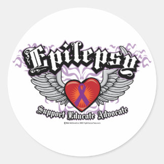 Epilepsy Wings Classic Round Sticker