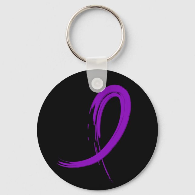 Epilepsy's Purple Ribbon A4 Key Ring (Front)