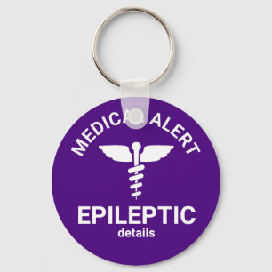 Epileptic Purple Medical Alert Key Ring