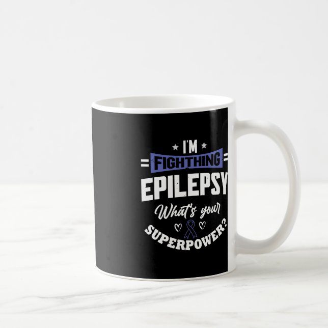Epileptic Warrior and Purple Ribbon  Epilepsy Awar Coffee Mug (Right)