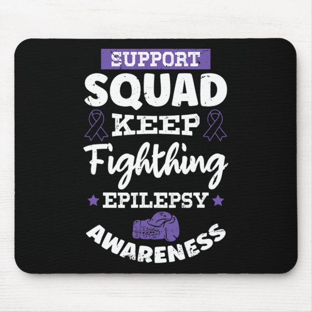 Epileptic Warrior and Purple Ribbon  Epilepsy Awar Mouse Pad (Front)