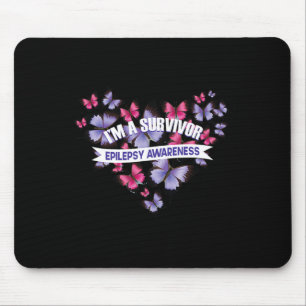 Epileptic Warrior and Purple Ribbon Epilepsy Awar Mouse Pad