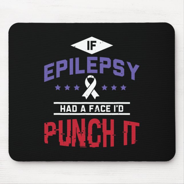 Epileptic Warrior and Purple Ribbon  Epilepsy Awar Mouse Pad (Front)