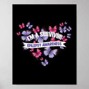 Epileptic Warrior and Purple Ribbon Epilepsy Awar Poster