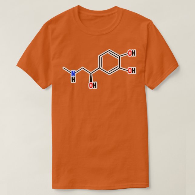 Epinephrine Molecular Structure 1 T-Shirt (Design Front)