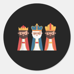 Epiphany Feliz Dia De Reyes Three Wise Men Happy H Classic Round Sticker