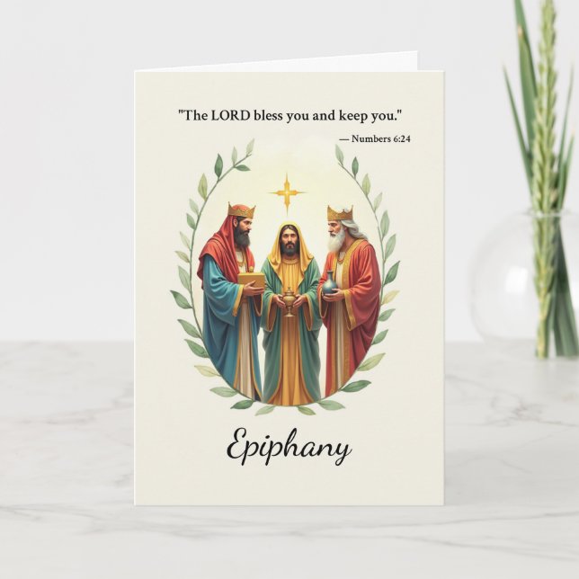 Epiphany Three Wise Men Kings God's Peace Blessing Card (Front)