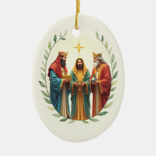 Epiphany Three Wise Men Kings God's Peace Blessing Ceramic Tree Decoration