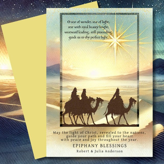 Epiphany Three Wise Men Star of Bethlehen Holiday Card (Creator Uploaded)