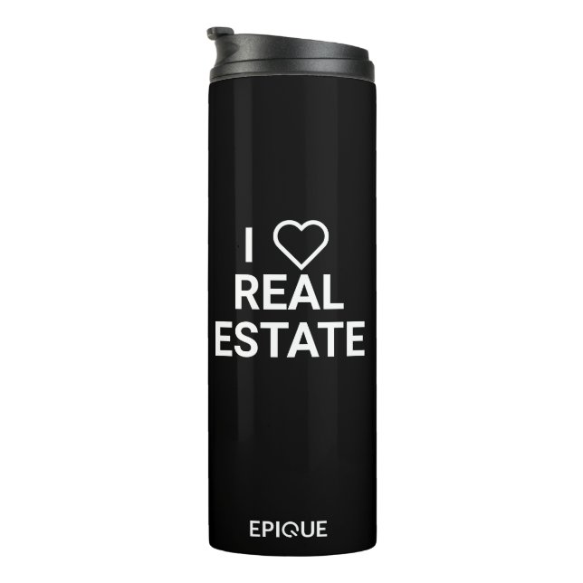 Epique I Heart Real Estate Black Tumbler (Rotated Right)