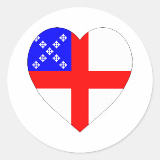 Episcopal Flag Heart Classic Round Sticker