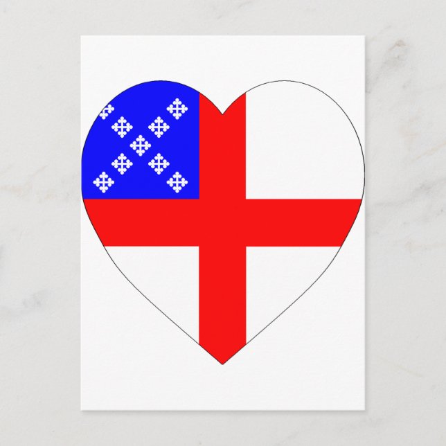 Episcopal Flag Heart Postcard (Front)