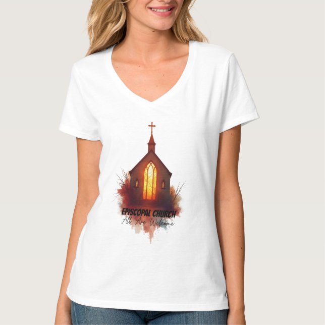 Episcopal Splash Art – All Are Welcome T-Shirt (Front)