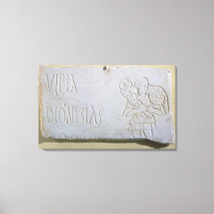 Epitaph with a relief of the Good Shepherd Canvas Print