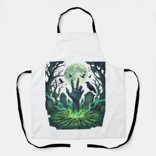 Epitapip Zombie Hand Full Moon Graveyard Apron