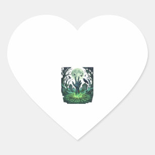 Epitapip Zombie Hand Full Moon Graveyard Heart Sticker