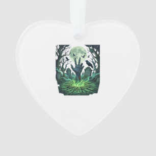 Epitapip Zombie Hand Full Moon Graveyard Ornament