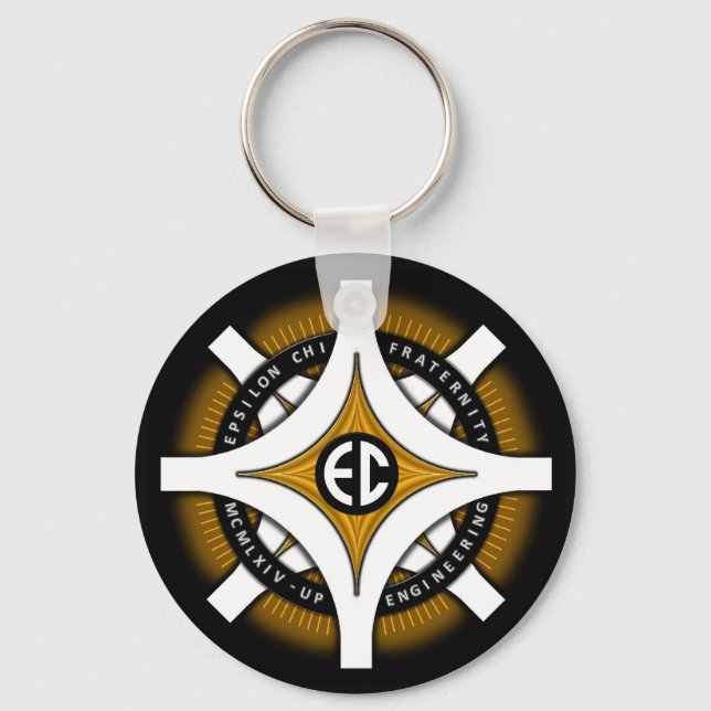 Epsilon Chi Black Background Keychain (Front)
