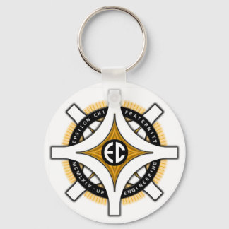 Epsilon Chi White Background Keychain