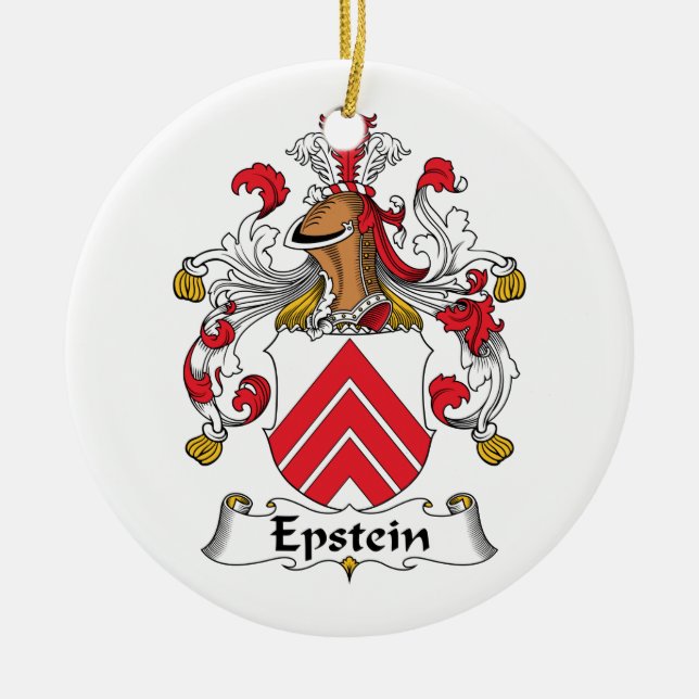 Epstein Family Crest Ceramic Tree Decoration (Front)