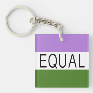 EQUAL Genderqueer Flag Key Ring